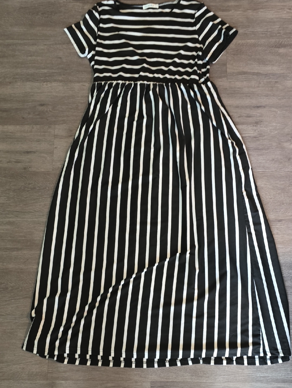 Black & White Striped Maxi Dress - Classic Women's Maxi
